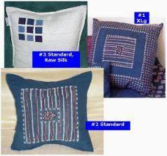 patchwork large and small cushion covers and natural silk cushion covers