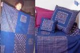 large patchwork throw with matching cushion covers